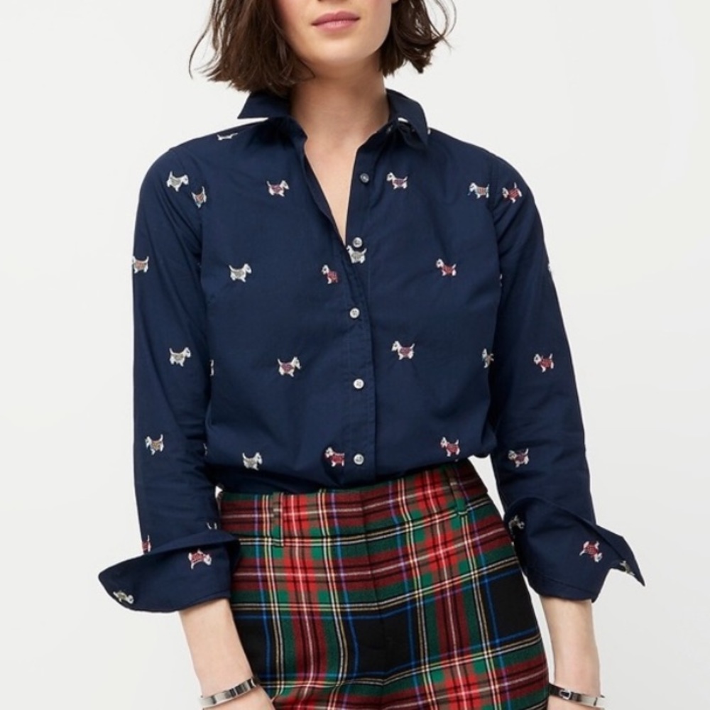 J Crew Perfect Shirt in Dog Days Size 4 Slim